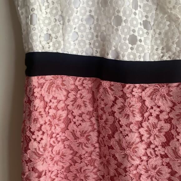 SANDRO PARIS Gab Floral-Lace Pattern Dress Pink White - Picture 5 of 16